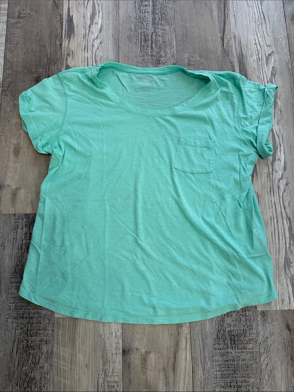 a.n.a Mint Green Short Sleeve Crew Neck Pocket Tee - Women